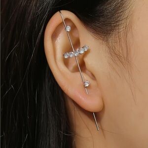 BUY ONE GET ONE FREE ON ALL EAR CRAWLERS ! Crawlers Cuffs Pair CZ Earrings New